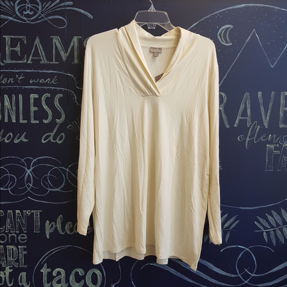 NWT J.Jill white tunic blouse size XL